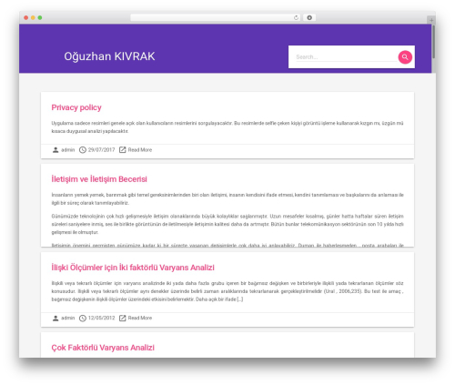 Material Lite WordPress theme design - oguzhankivrak.com