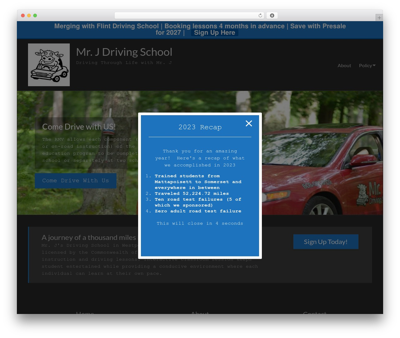 Spacious free WordPress theme - westportdrivingschool.com