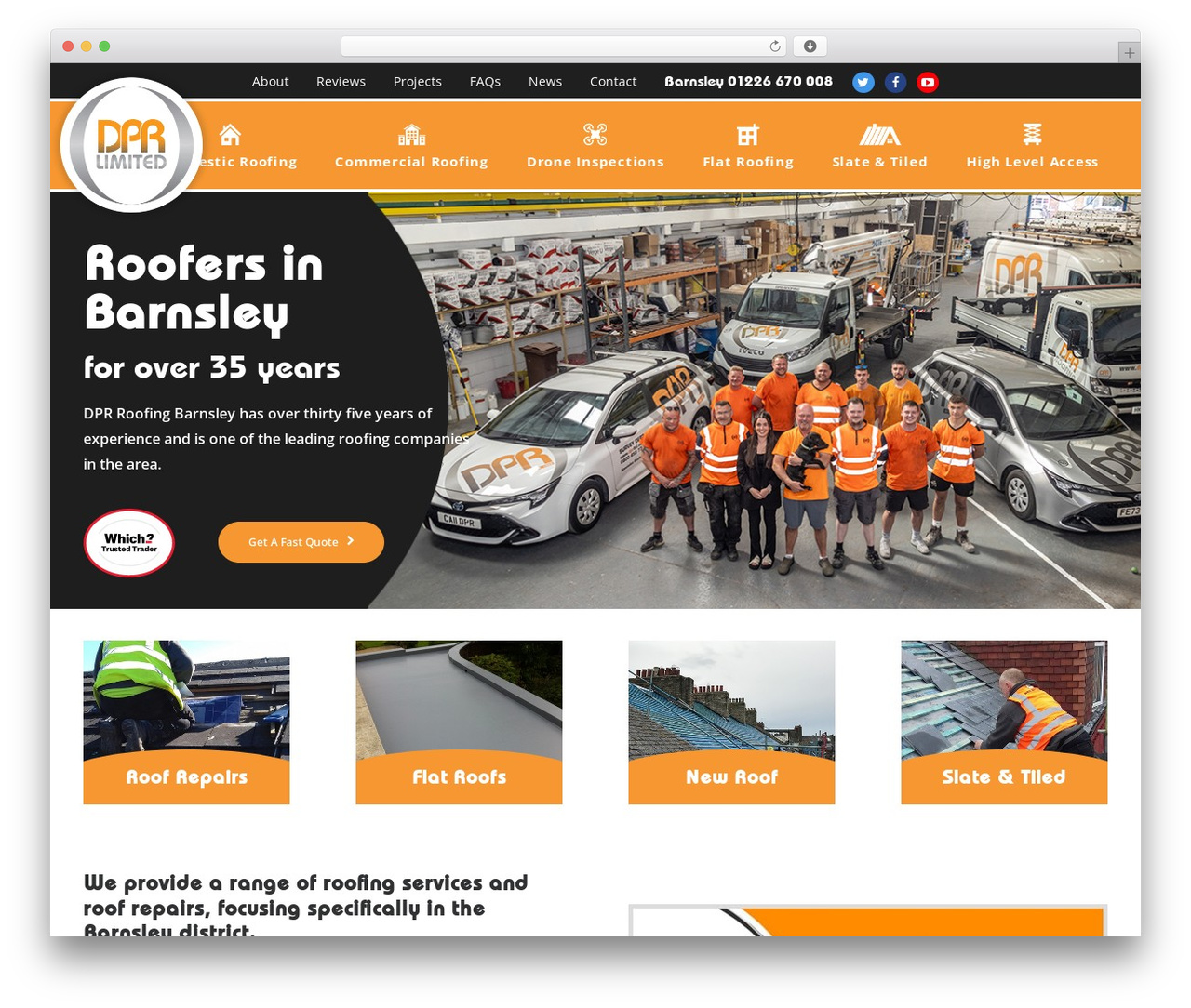 Uncode WordPress theme - barnsleyroofs.com