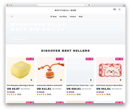 Botticelli WordPress shopping theme - oltira.com