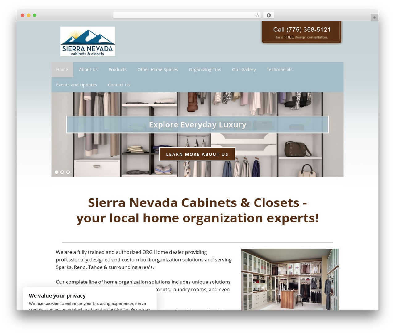 Genesis top WordPress theme - sncabinetsandclosets.com