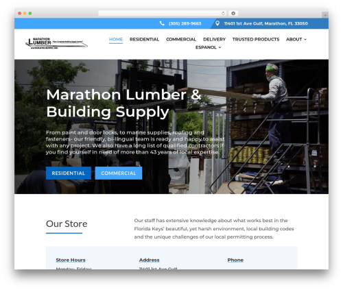 Theme WordPress Divi - marathonlumberandbuildingsupply.com