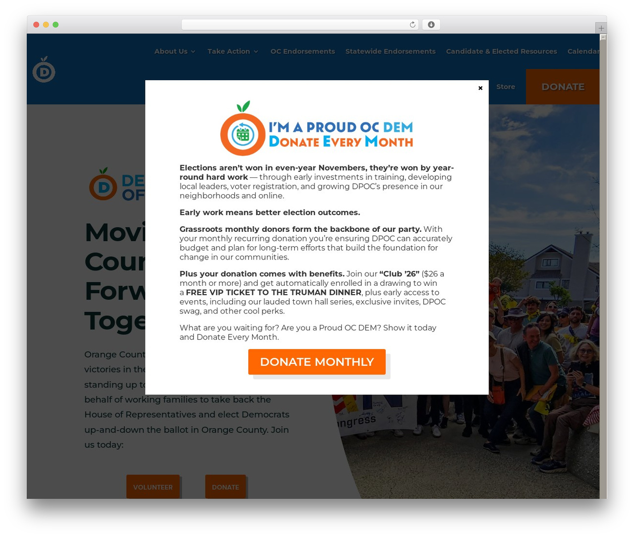 Divi WordPress theme - orangecountydemocrats.com
