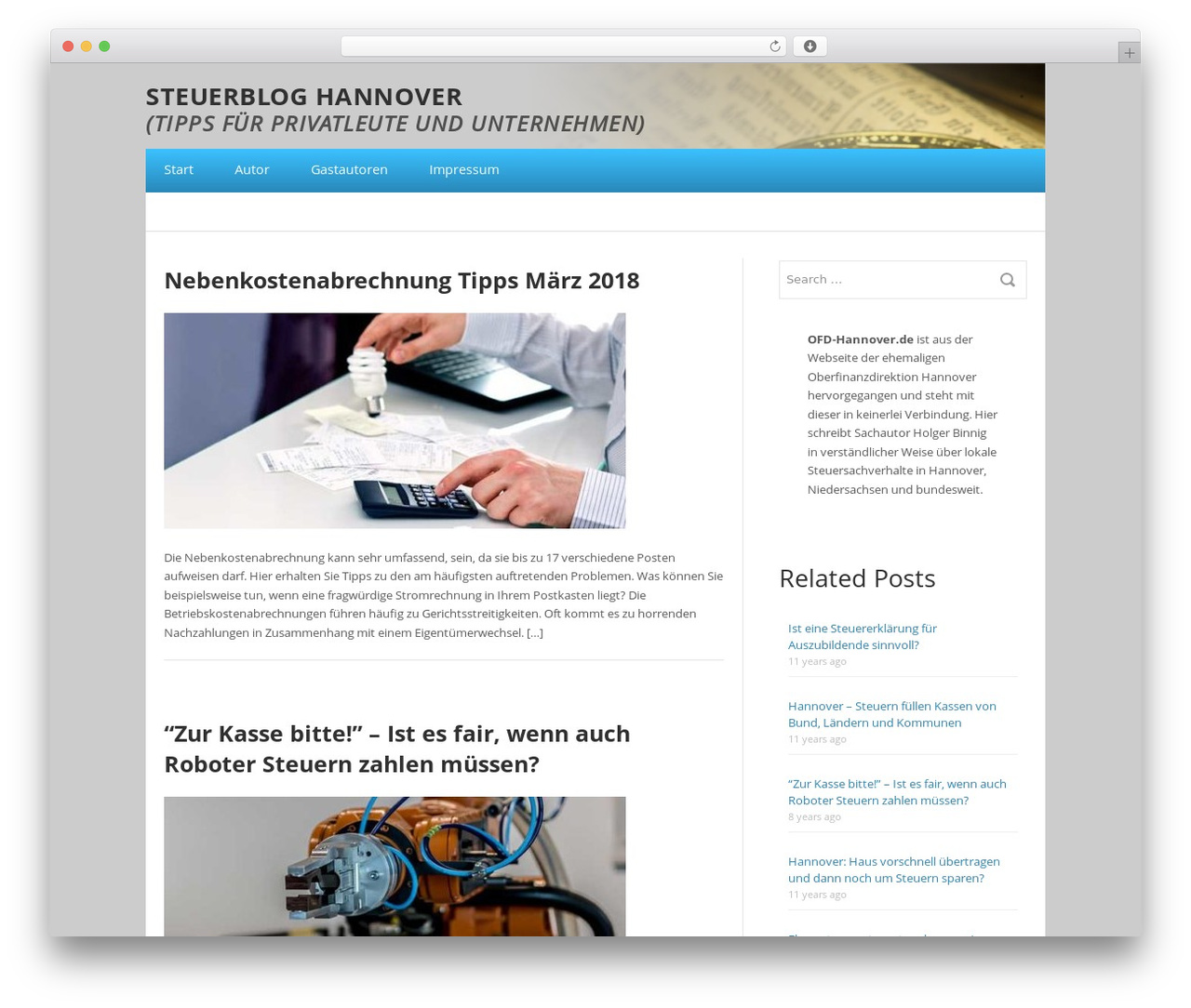 Progression WordPress theme - ofd-hannover.de