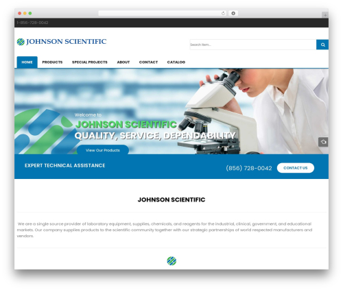Revo WordPress page theme - johnsonscientific.com