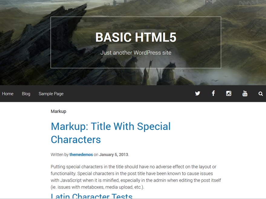 Basic HTML5 WordPress theme Basic HTML5 WordPress theme