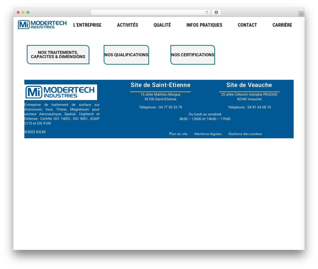 Facmaster WordPress theme design - modertech-industries.com