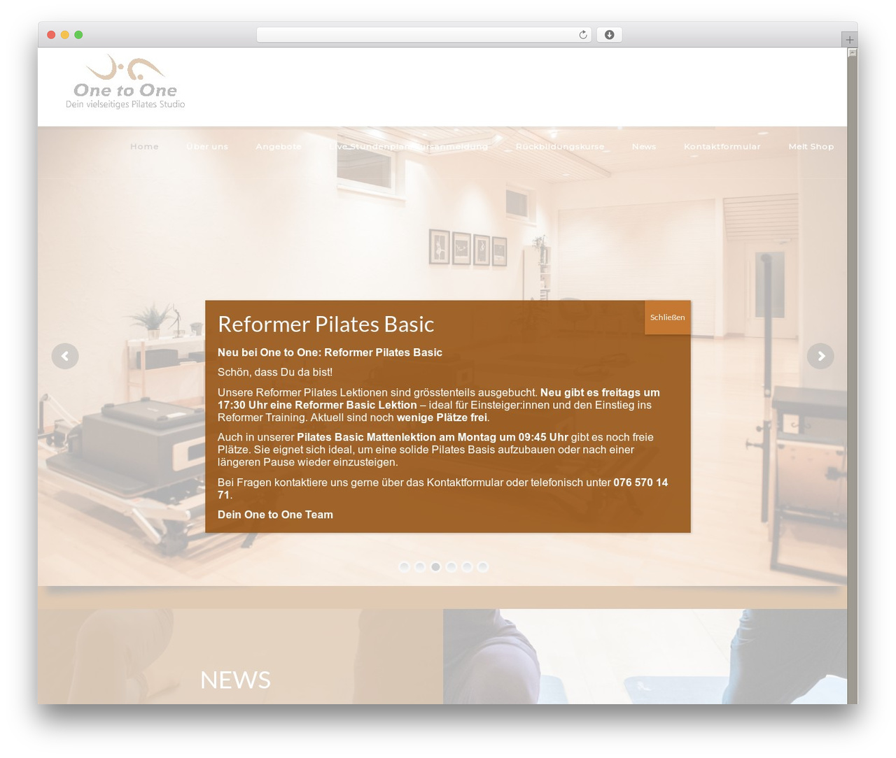 Lambda WordPress theme - onetoonepilates.ch