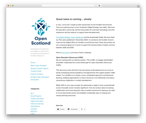 Publish premium WordPress theme - openscot.net