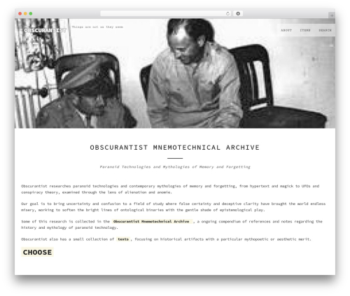 Teletype WordPress theme - obscurantist.com