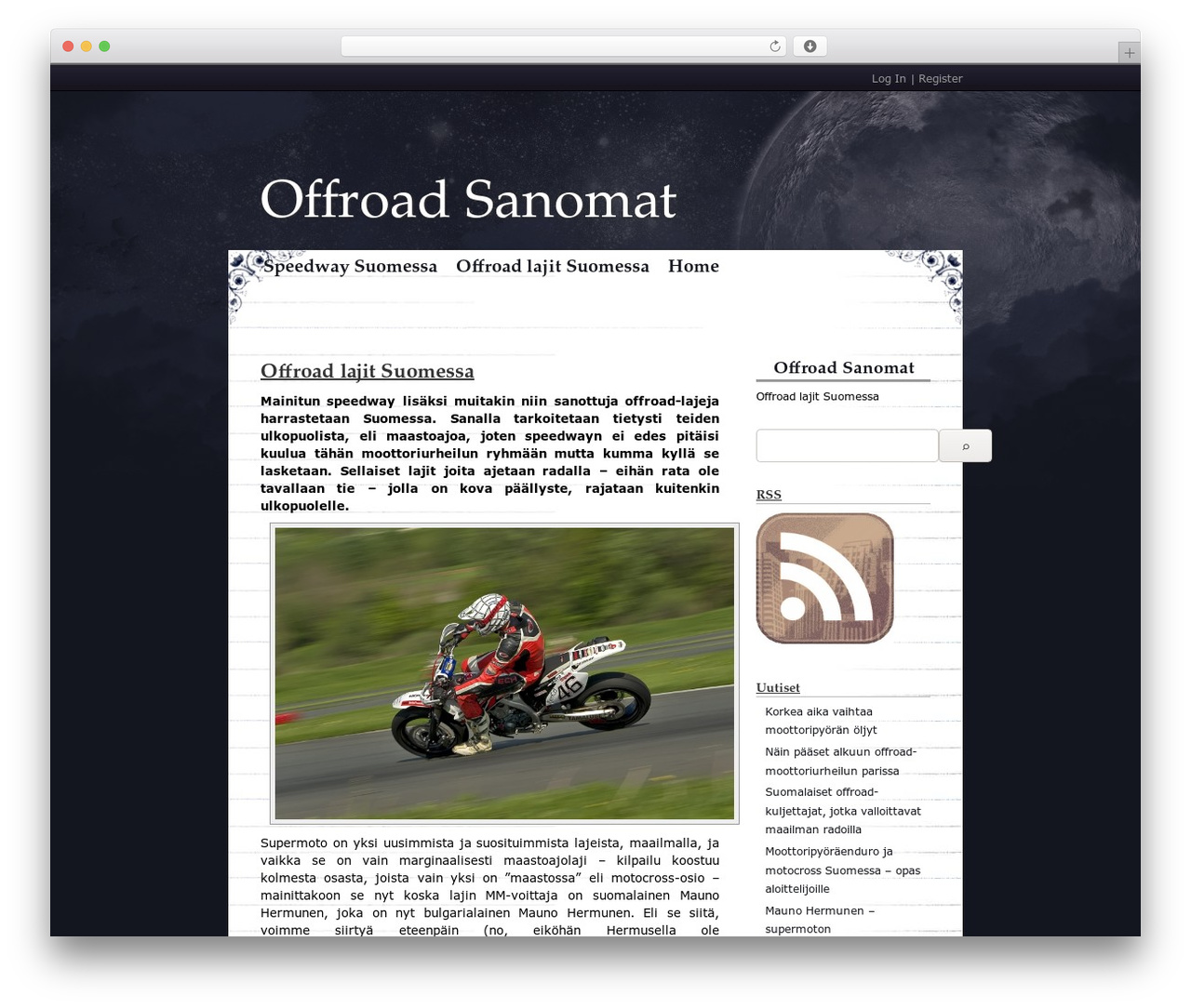 WordPress theme Cloudy Night - offroad-sanomat.net
