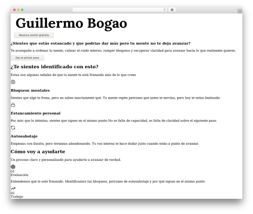 WordPress theme Vibecoding Theme - guillermobogao.com