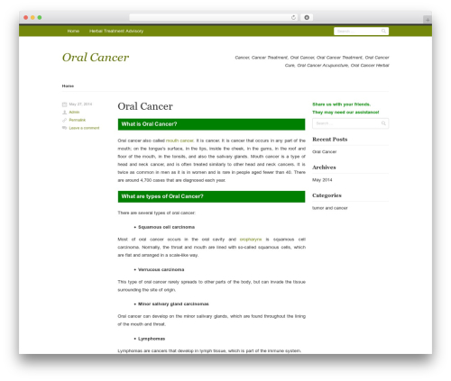 WP theme Rumput Hijau - oral-cancer.herbal-treatment-advisory.com
