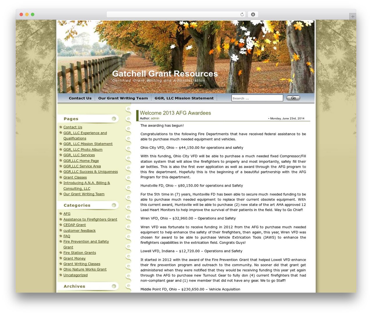 Maple Leaf top WordPress theme - ohiograntwriters.com