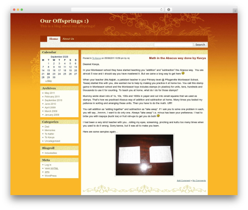 oriental WordPress theme - ouroffsprings.com