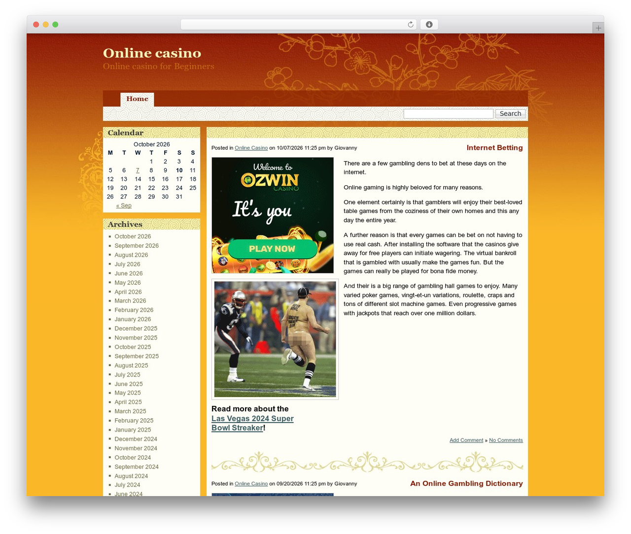 WordPress theme oriental - onlinegamingguide.com