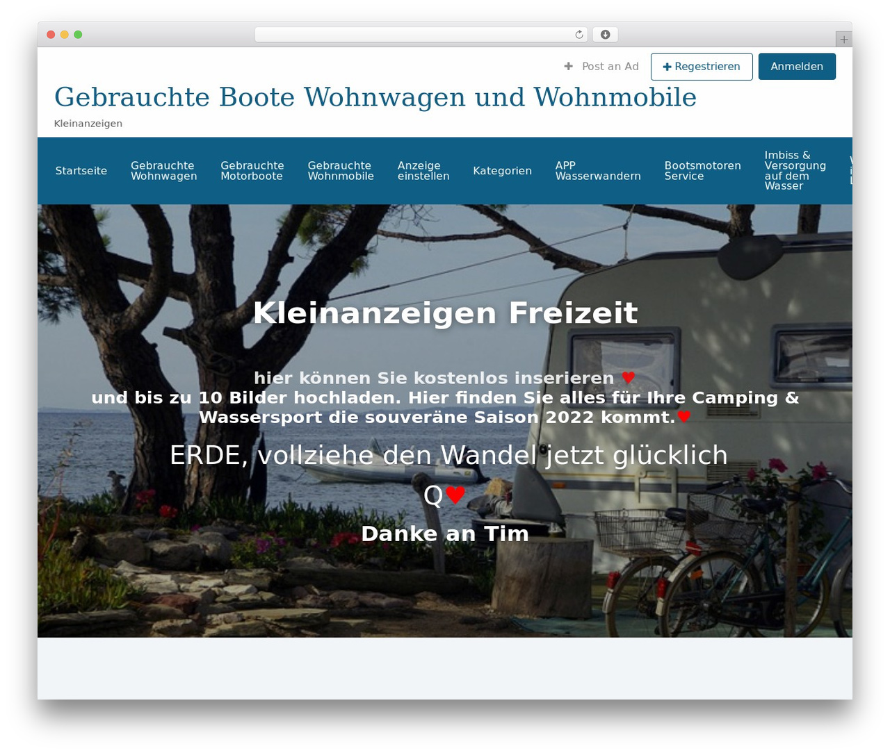 WordPress website theme ClassiPress - online-boote.de