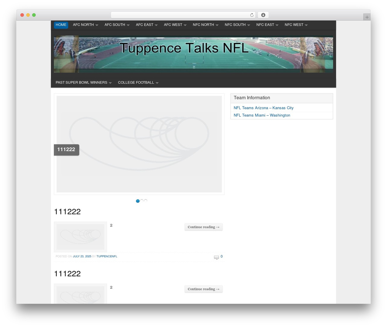 Best WordPress theme Swift Basic - tuppencetalksnfl.com