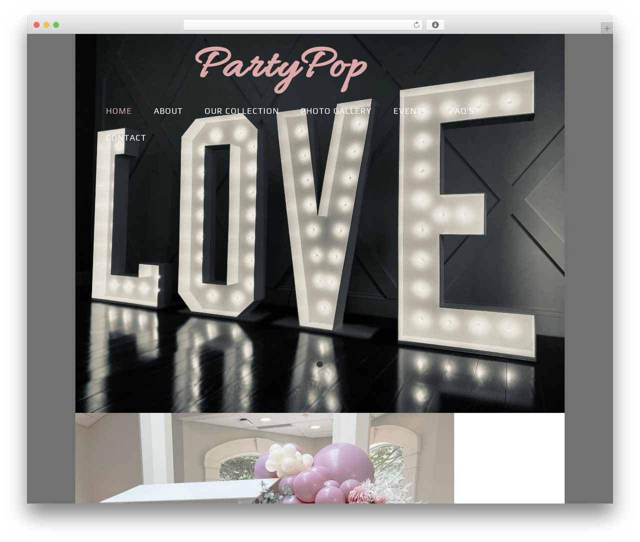 Event Planner WordPress theme - partypopco.com