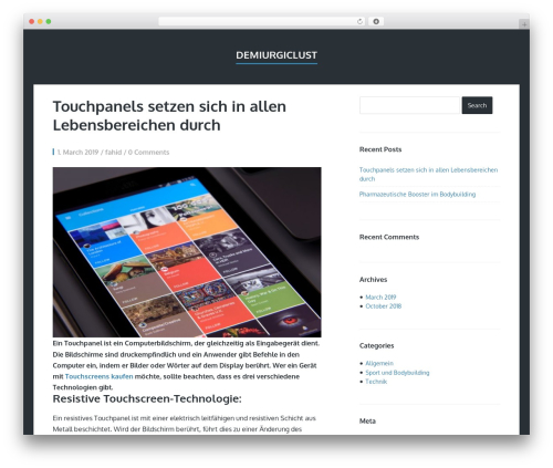 Finch WordPress theme - demiurgiclust.net