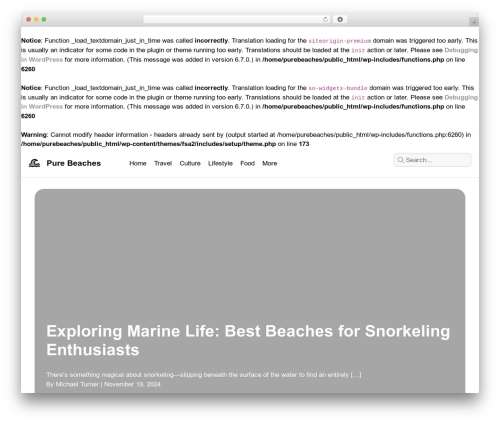 fsa2 WordPress theme - purebeaches.com