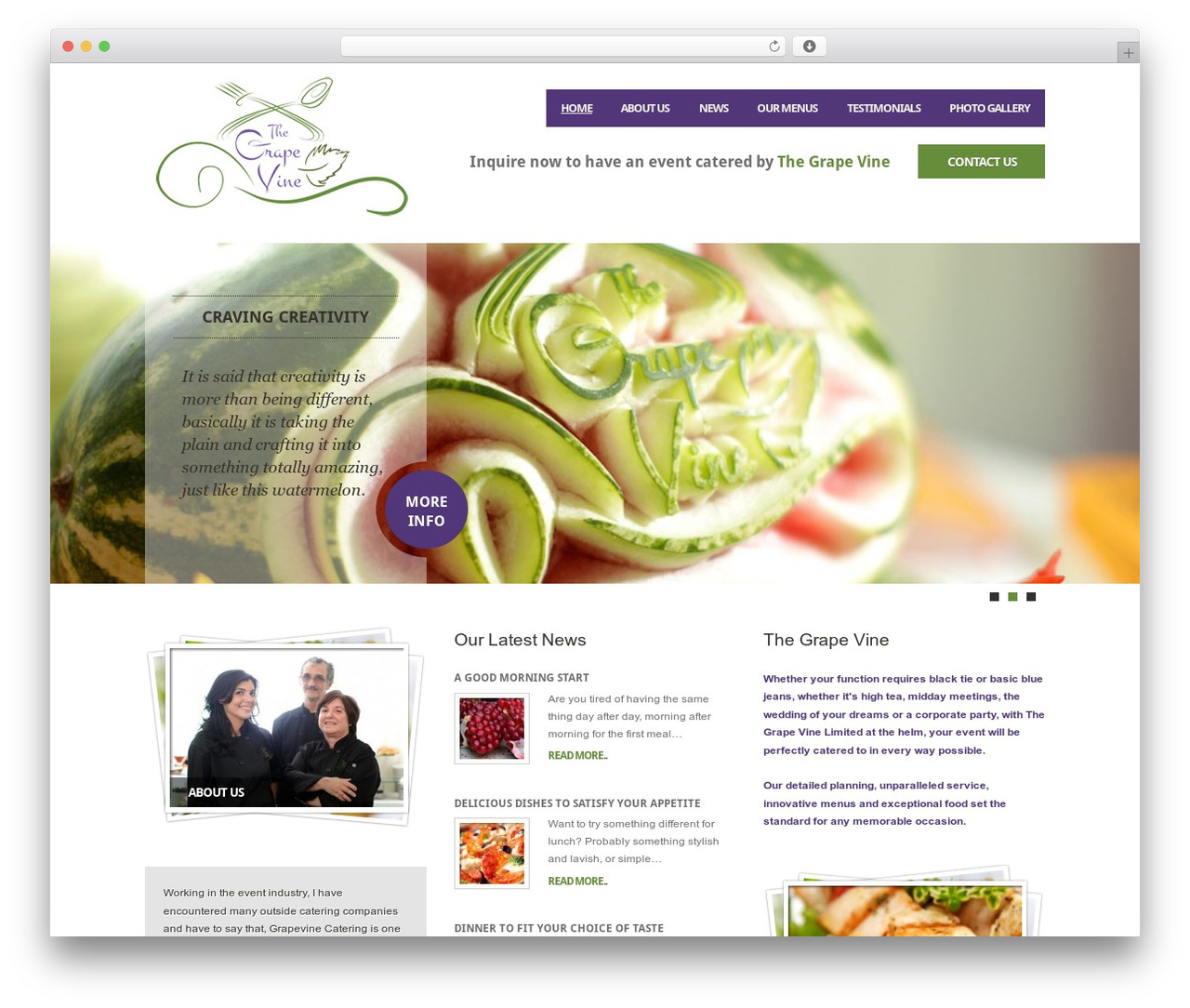 Grapevine WordPress theme - thegrapevinett.com