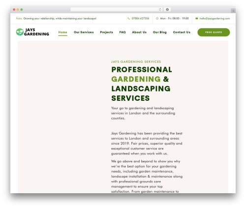 Liquid custom builder WordPress plugin - jaysgardening.com