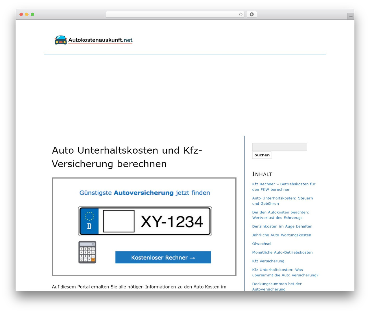 Theme WordPress Autokostenauskunft.net Childtheme - autokostenauskunft.net