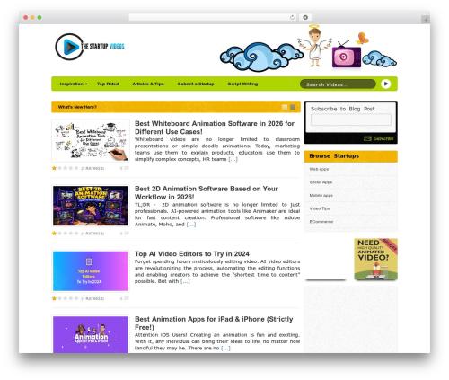 VideoPlus WordPress theme - thestartupvideos.com