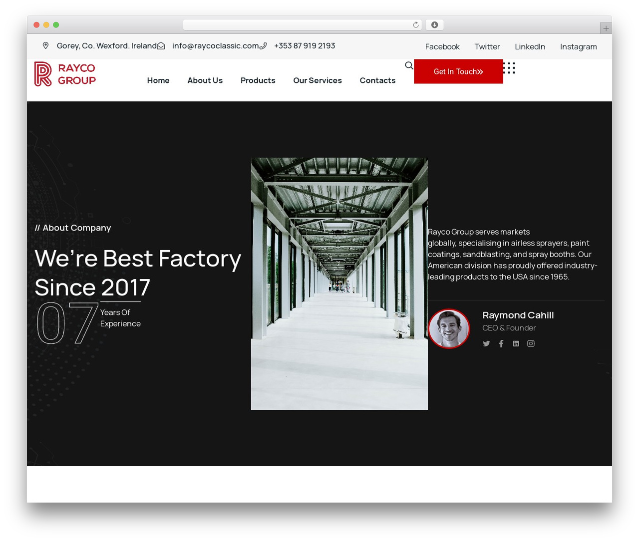 Indostio WordPress theme - raycoengineering.com