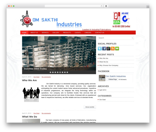 Scientic WordPress theme - omsakthiindustries.com