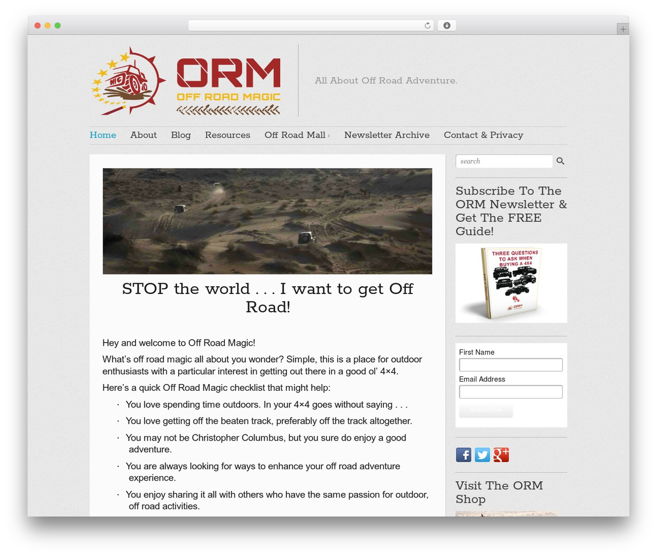 Website WordPress theme - offroadmagic.com Website WordPress theme - offroadmagic.com