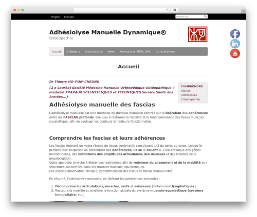 Canvas WordPress theme - osteopathie-adhesiolyse.com