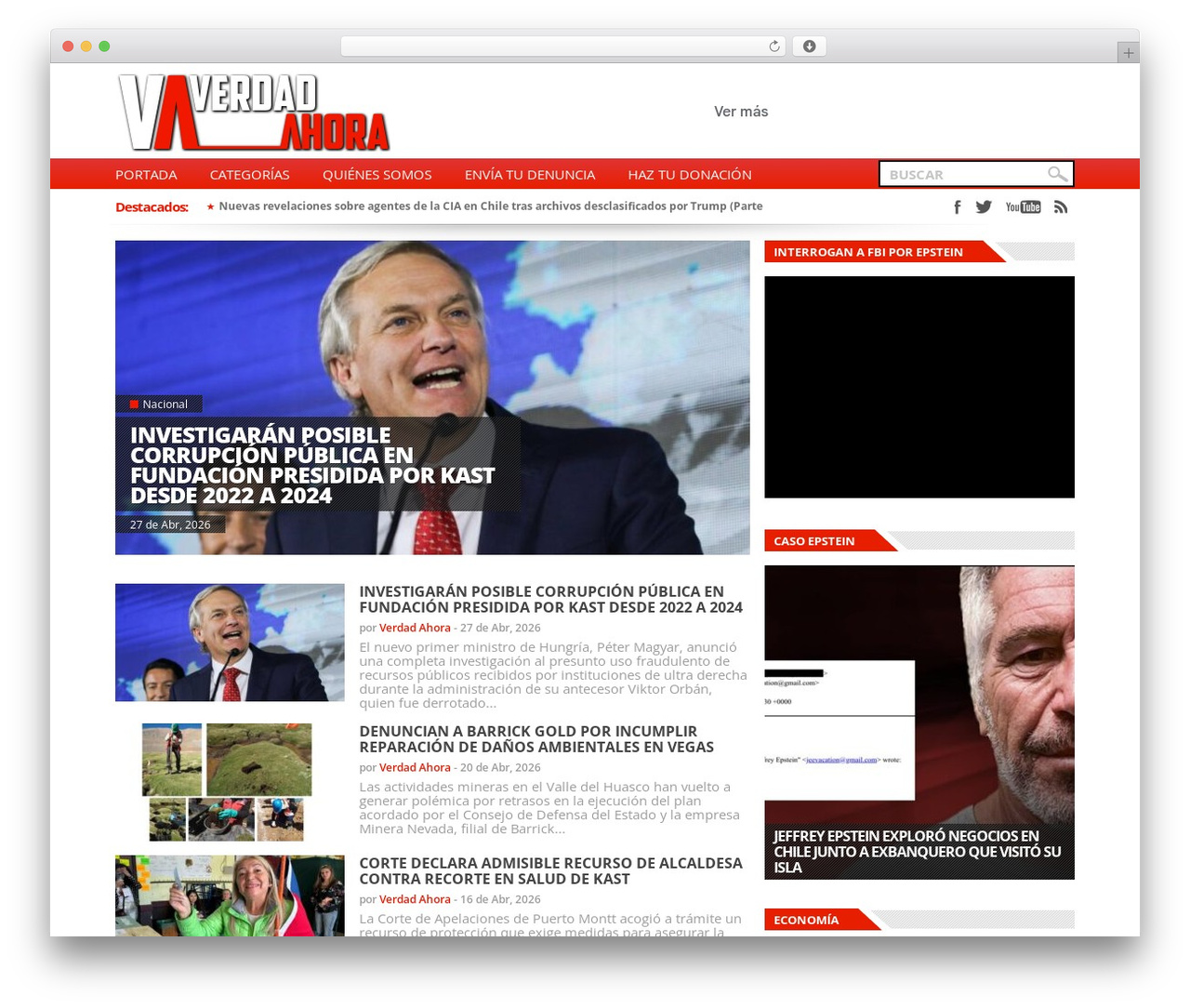 Observer WordPress theme - verdadahora.cl