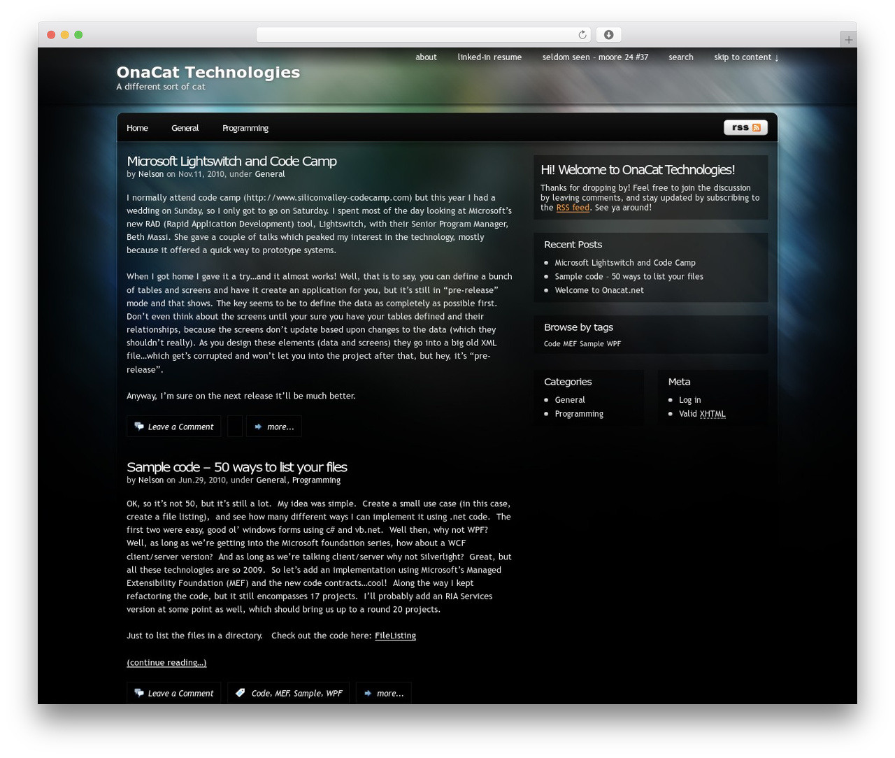 Theme WordPress Pixel - onacat.net