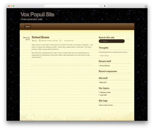 WordPress theme Notepad - voxpopulisite.com
