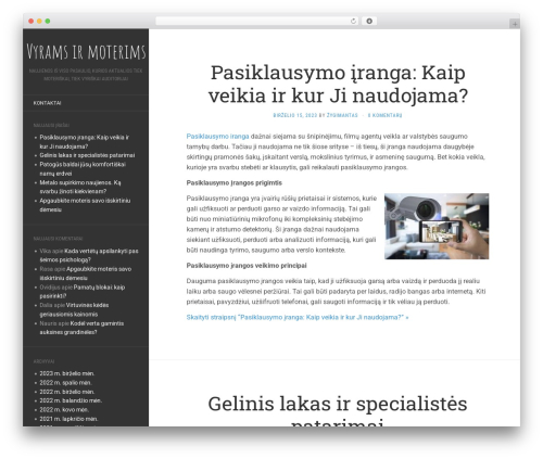 WordPress website theme Flat - vyrasirmoteris.lt