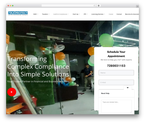 Braintech theme WordPress - taxprotect.in