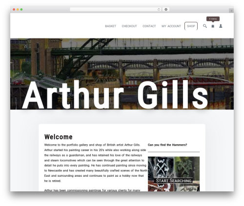 Shoper WordPress portfolio theme - arthurgills.co.uk