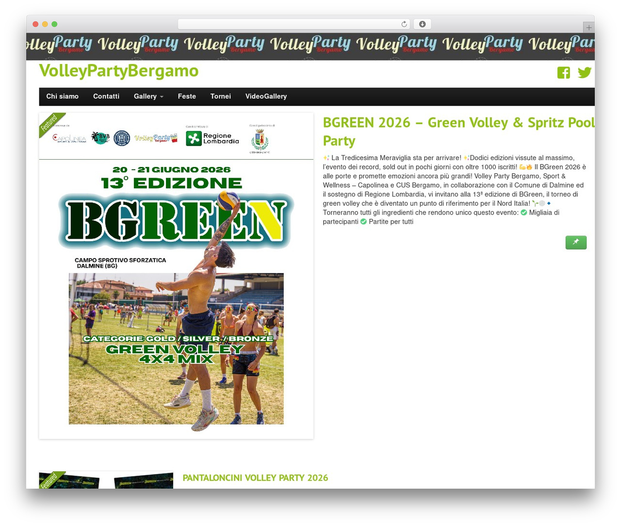 StrapVert WordPress theme - volleypartybergamo.it