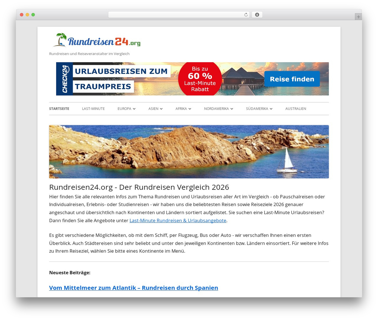 Tiny Framework theme WordPress - rundreisen24.org