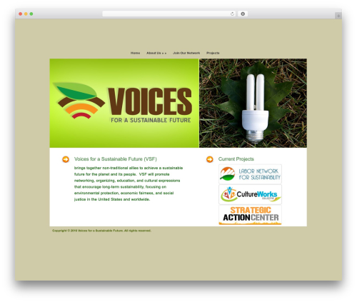 Coldstone WordPress website theme - voicesforasustainablefuture.org