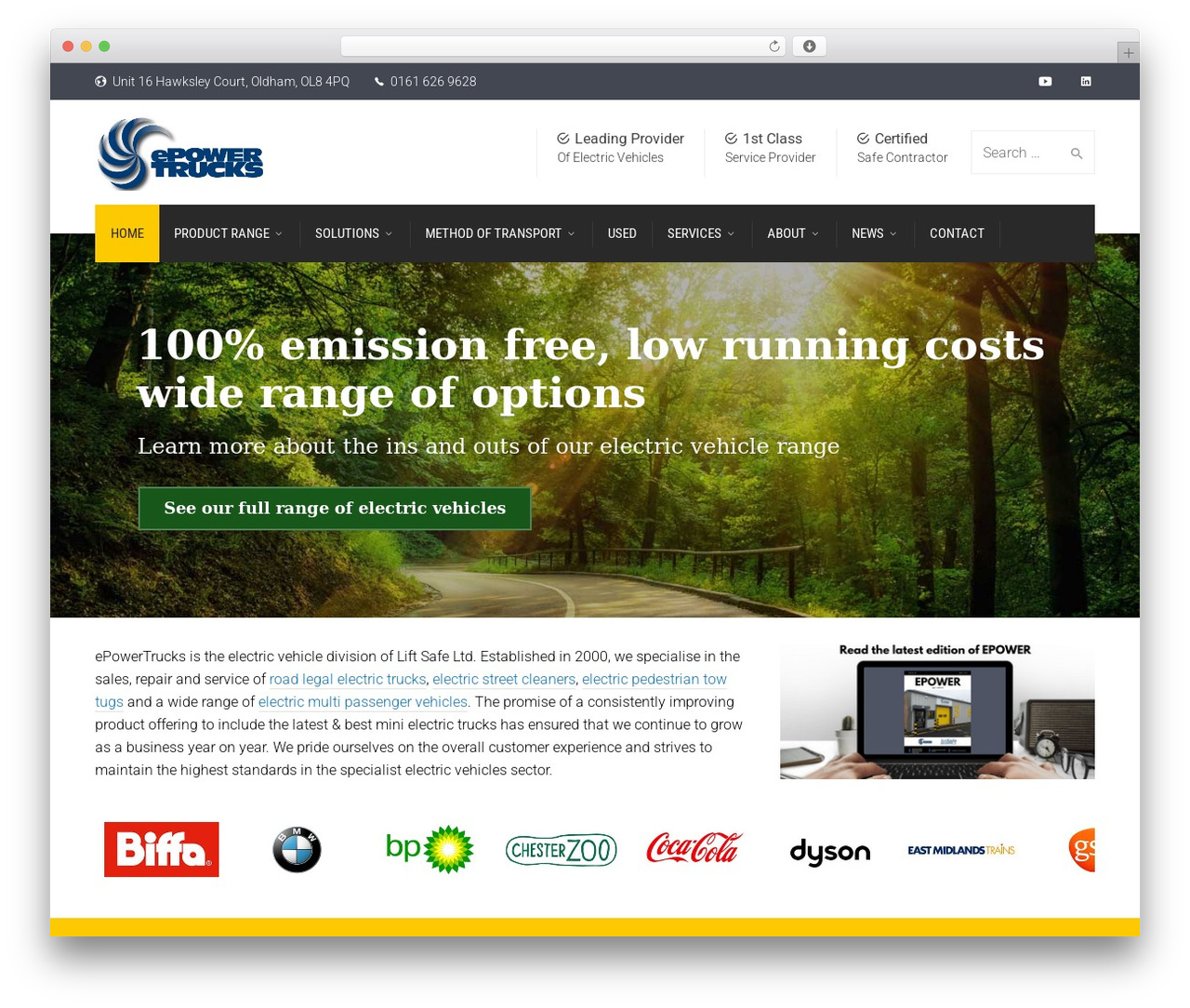 Factory WordPress theme - epowertrucks.co.uk