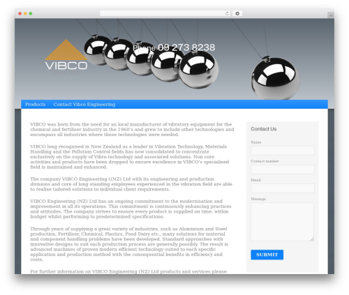 WordPress theme pluto - Bumblebee - vibco.co.nz