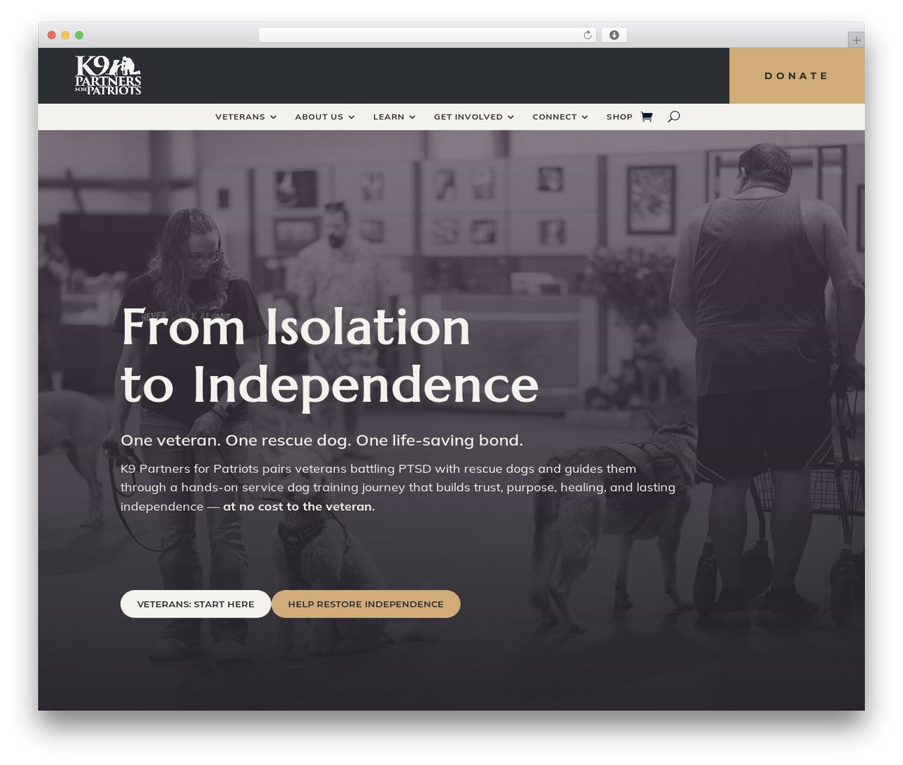 Divi WordPress theme - k9partnersforpatriots.com
