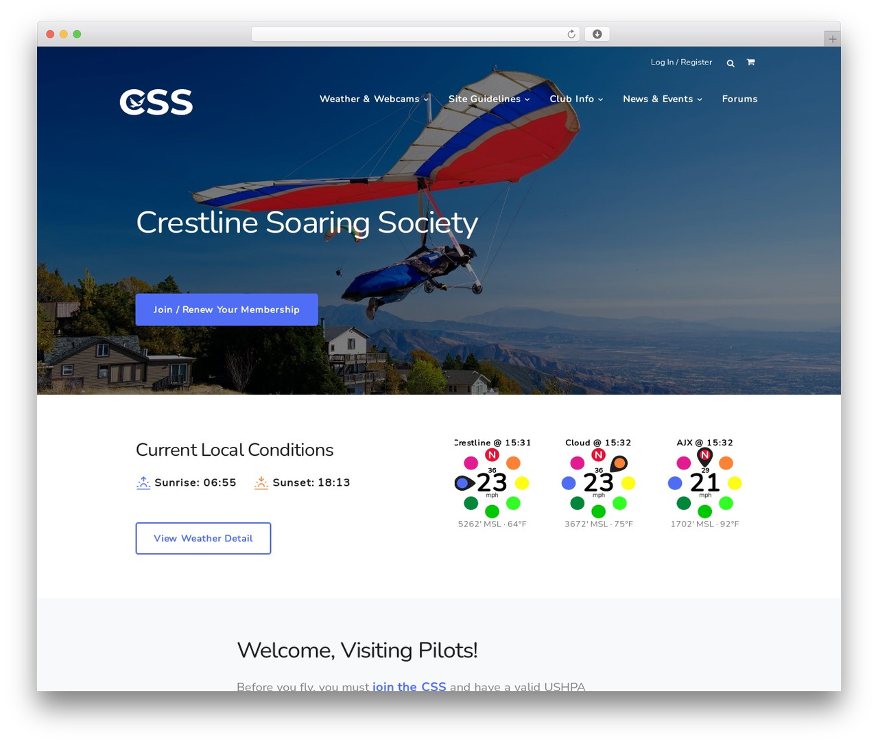 LeadEngine WordPress theme - crestlinesoaring.org