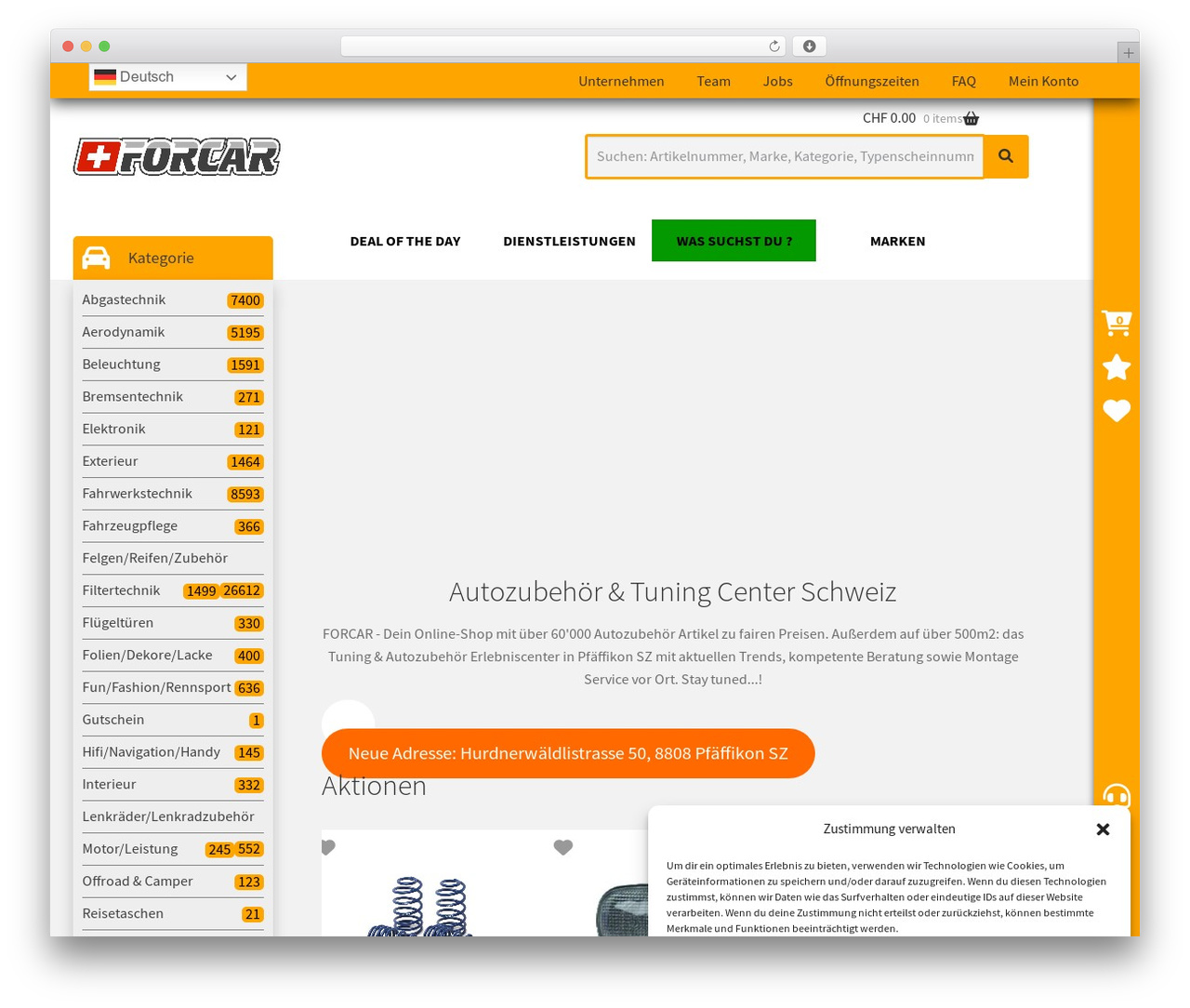 Storefront WordPress store theme - forcar.ch