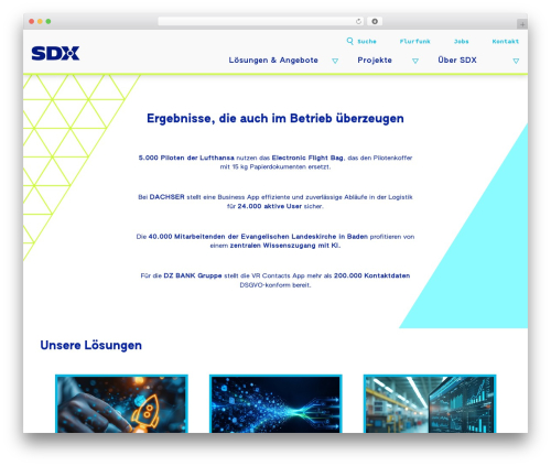 WordPress website theme WordPress Theme SDX AG - sdx-ag.de