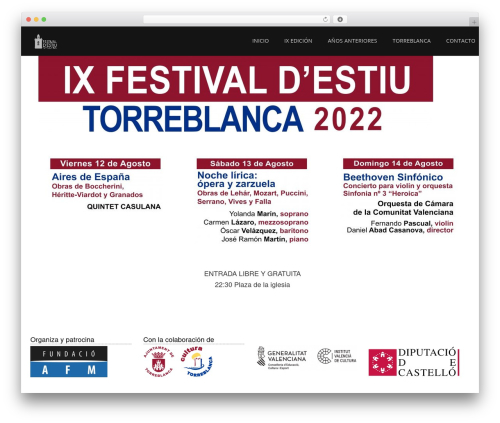 WordPress theme Fundació Amadeu - festivalestiutorreblanca.com