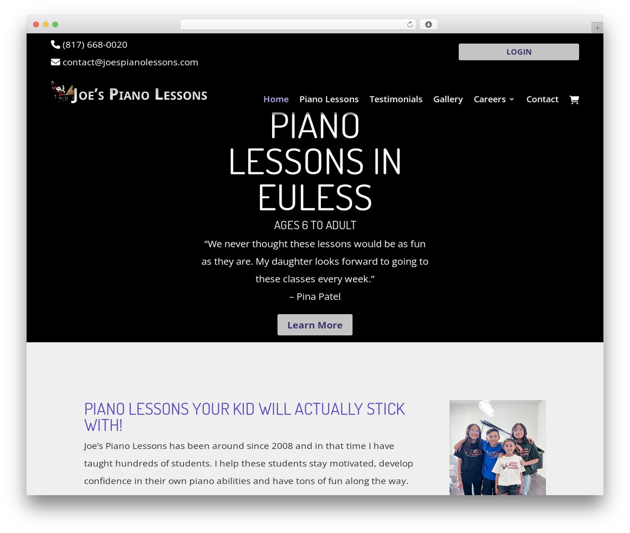 Divi WordPress theme - joespianolessons.com